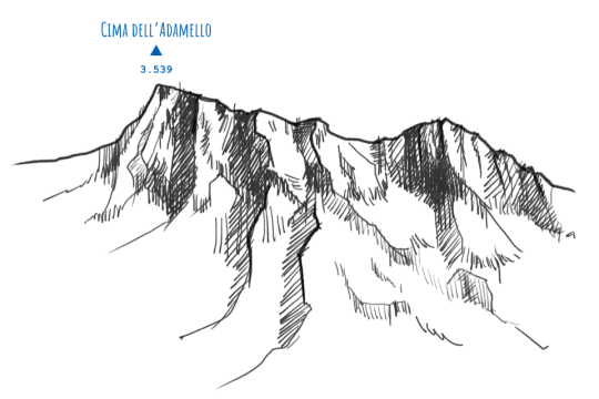 Disegno della cima Adamello